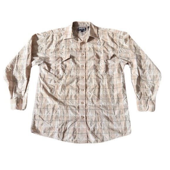 Panhandle Slim Medium Beige Plaid Western Shirt - Picture 1 of 7